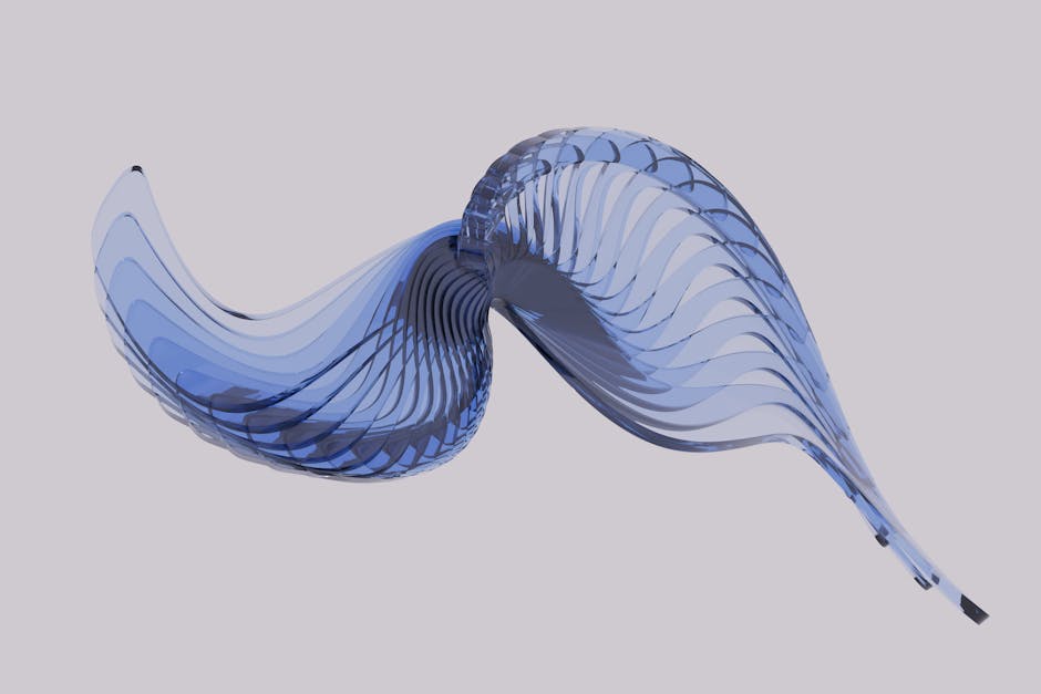 Stunning abstract blue wave design in 3D render, perfect for modern backgrounds.